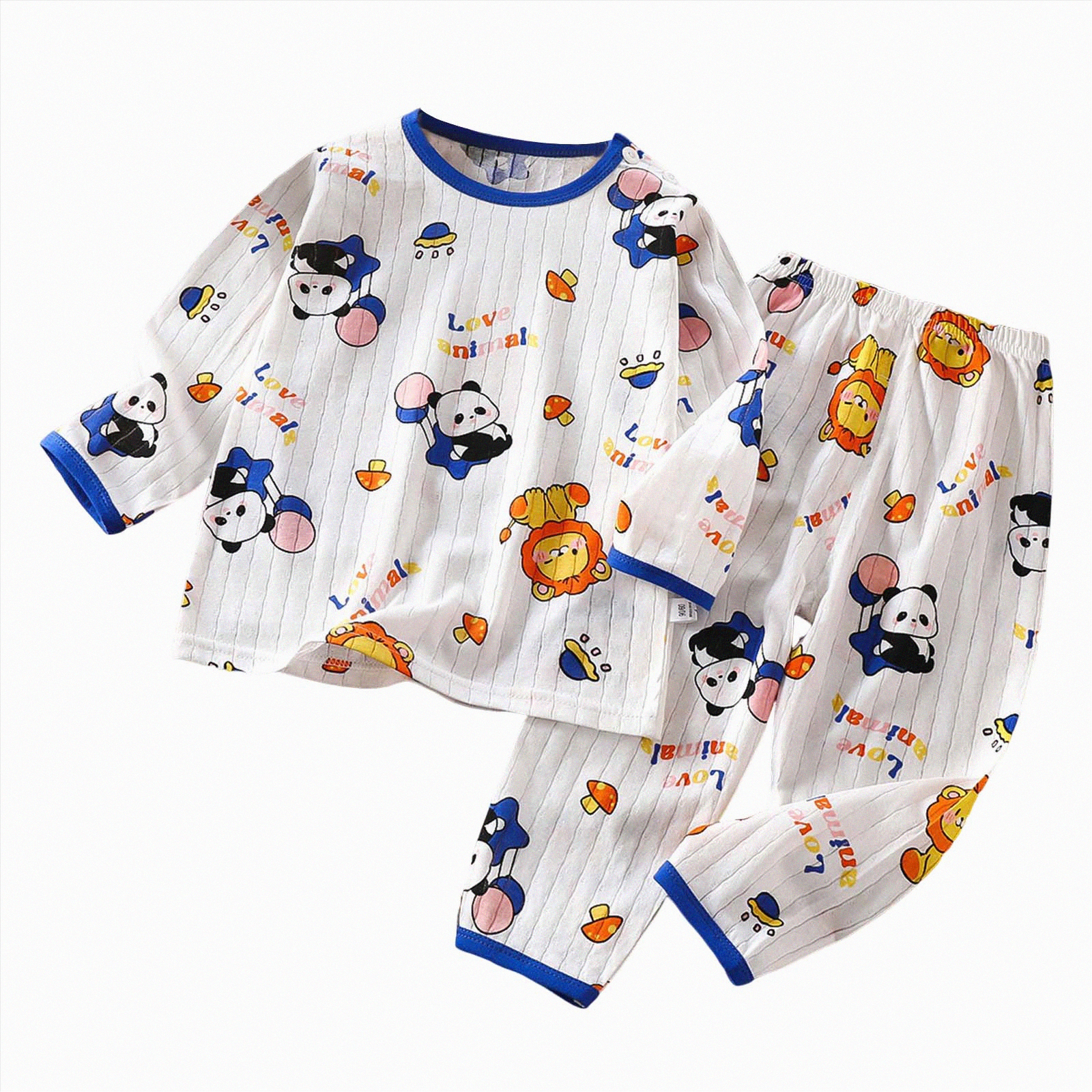 HCNTES Toddler Boy 2-piece Pajamas Sleepwear Pjs for Baby Cute Soft Clothes Suit Dailywear & Loungewear Outfits Set Kids Clothing Outfits(Dark Blue,2-3 Years)