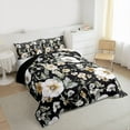 thumbnail image 3 of jejeloiu Rustic Flowers Full Size Comforter Sets,Vintage Ink Aesthetic Bedding Comforter Set,White Black Bedding Sets For Girls Teens,Microfiber Bedroom Decor Reversible,3-Piece, 3 of 8