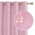 thumbnail image 4 of Deconovo Long Blackout Curtains, Constellation Pattern Foil Printed Curtains, Grommet Light Blocking Window Drapes for Bedroom, (52 x 95 Inch, 2 Panels, Pink), 4 of 6