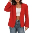 thumbnail image 5 of IUYRTFE Women's Collarless Open Front Blazer Long Sleeve Casual Workwear Jacket Solid Color, 5 of 9