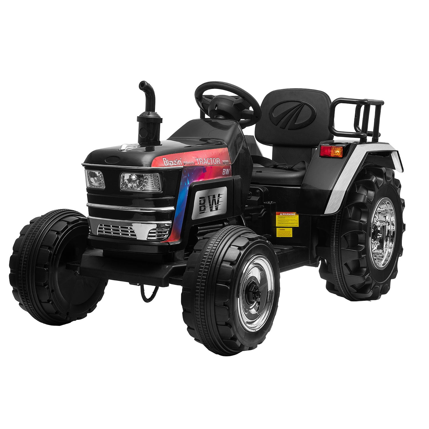 Kepooman 12V Children's Powered Toy Tractor, Toddler Interactive Ride On Action Fun Toy with With Remote Control 3 Speeds, Black