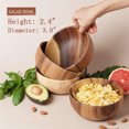 thumbnail image 4 of Conditiclusy Wooden Salad Bowl Set of 4 - Individual Salad Bowls for Salad, Fruits and Cereal, 4 of 8