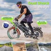 GSPEED A03 Electric Bike for Adults, 1500 Peak Motor ,624Wh 13Ah Battery ,28mph,20 Ebike with Suspension UL2849,Black.