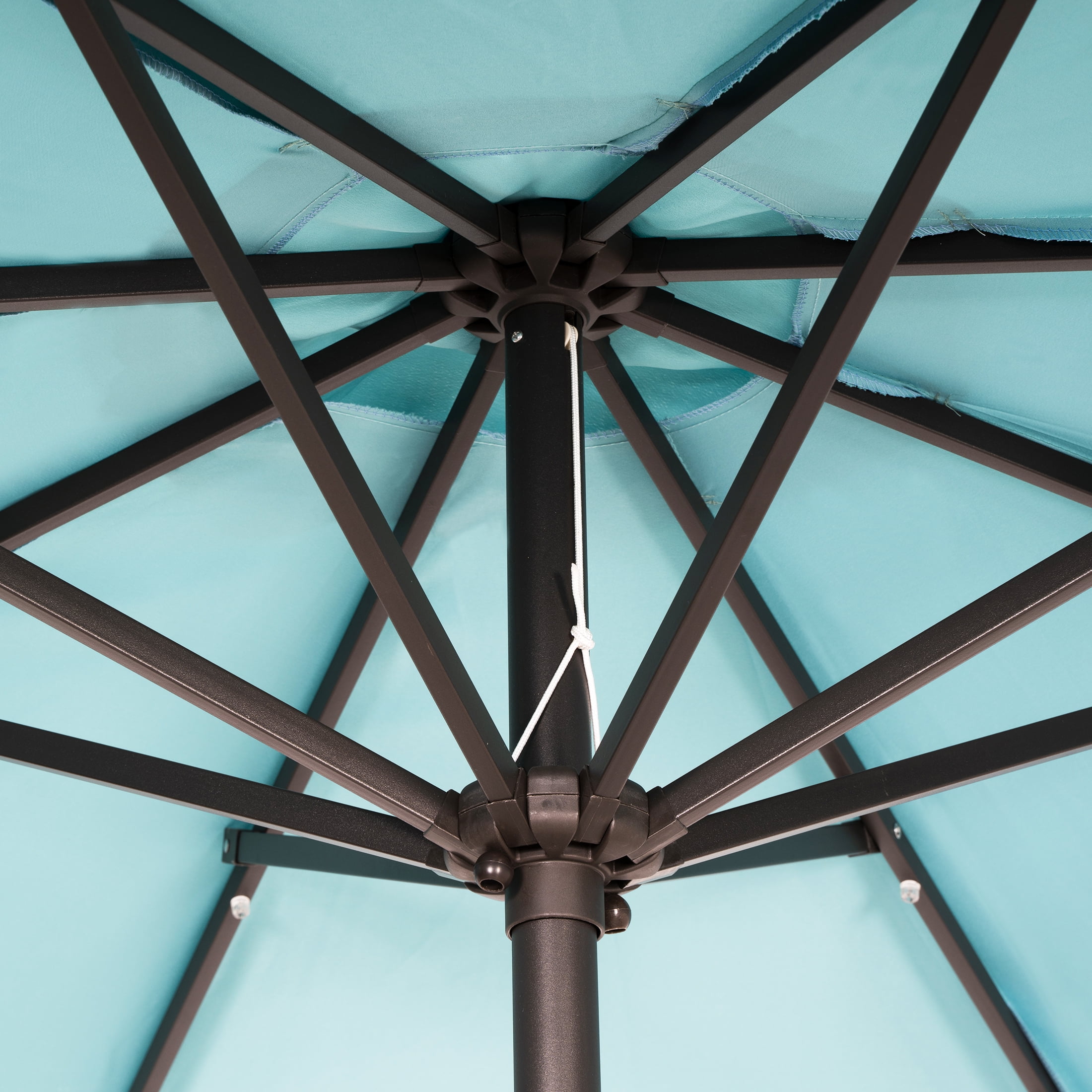 GARDEN 9 Ft Patio Solar Umbrella LED with Bronze Base Weight INCLUDED, Turquoise