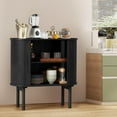 thumbnail image 5 of 31'' Fluted Sideboard Buffer Cabinet, Modern Credenza Storage Cabinet with Slide Doors, Bar Cabinet Console Table for Living Dining Room Kitchen Hallway Entryway, Black, 5 of 7