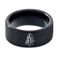 thumbnail image 2 of Mens Ring Gamer Newly Wed Gifts Black Tungsten Round Wedding Gift for Bride New Mom Jewelry, 2 of 8