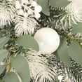 thumbnail image 2 of White Christmas Teardrop Wreaths for Front Door Artificial Floral Garland Christmas Teardrop Swag Christmas Hanging Pendant for Winter Holiday Xmas Wall Door Hanging Decor (18.7"L*11.8"W), 2 of 8