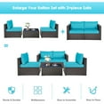 thumbnail image 6 of Gymax 4PCS Rattan Corner Sofa Set Patio Outdoor Furniture Set w/ Blue Cushions, 6 of 9