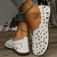 thumbnail image 6 of 2025 Sandals for Women Clearance, Xunlbb Women's Fashion Casual Summer New Large Size Hollow Carved Flat Round Toe Low-Top Shallow Sandals(White,Size:40), 6 of 9