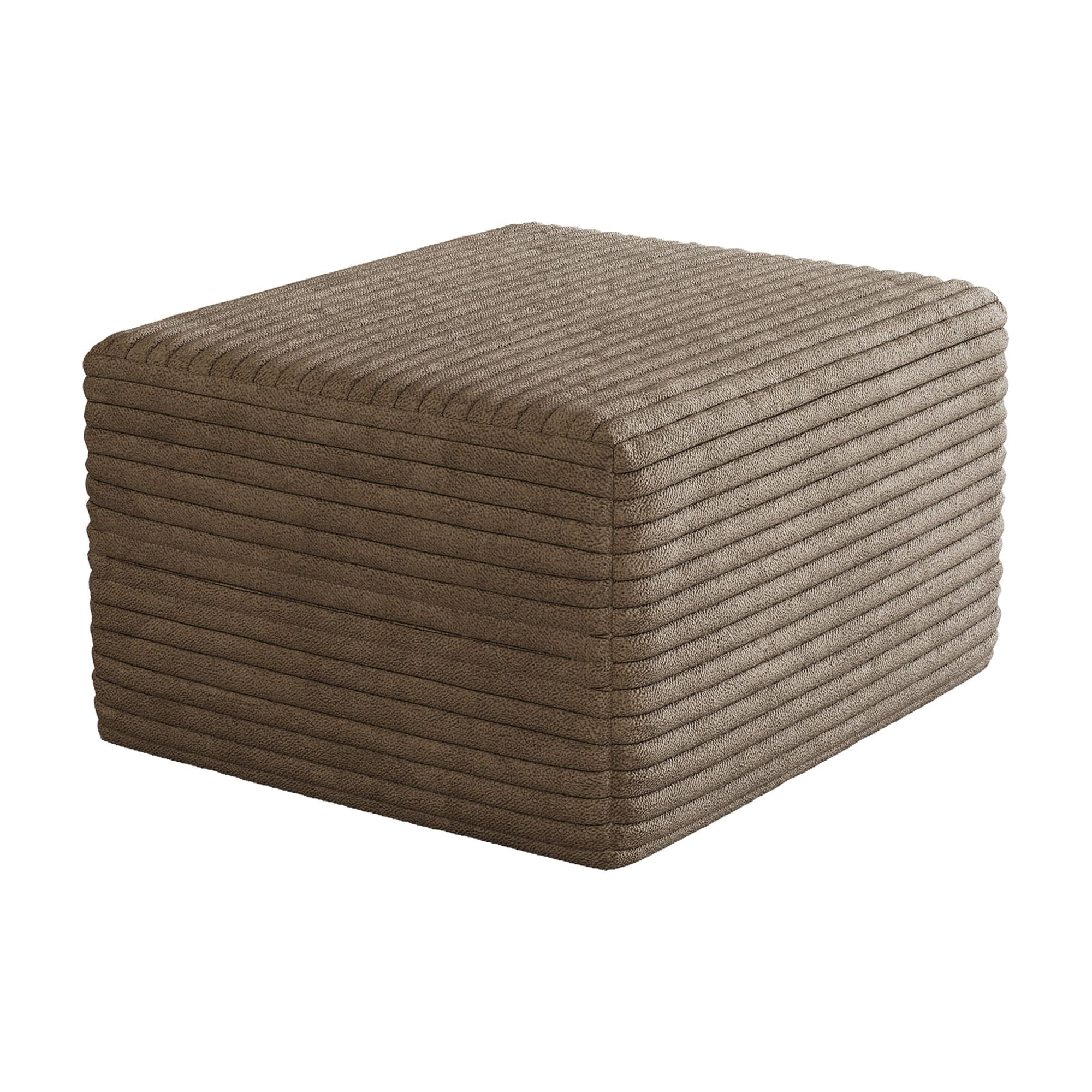 Corduroy Fabric Sofa Ottoman, No Assembly Required Modular Footrest Stool, High Resilience Sponge Comfort Ottoman for Living Room Bedroom Apartment