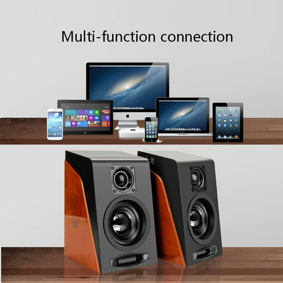 Wooden Speaker Stereo USB Cable Surround Sound Systems Play Music Computer Subwoofer (1 Pair )