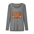 thumbnail image 4 of Pntutb Mujeres Casual Imprimir suelta manga larga con cuello en V tops Pntutb Pntutb-6417, 4 of 5