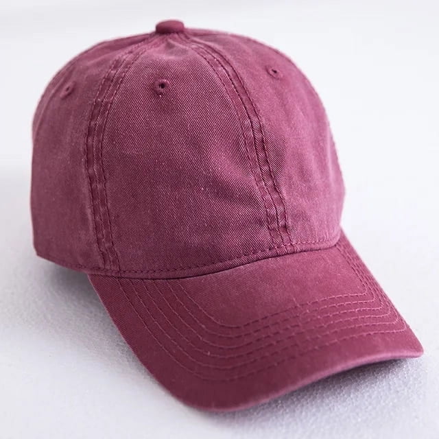 LinYooLi New Washed Cotton Pure Color Light Board Women Men Baseball Cap Multi-Color Optional Bone Cap Stitching Dad Hat Sun Hat Travel