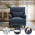 thumbnail image 2 of DREAMSIDEA Mid-Century Home Accent Chair, Chenille Upholstered Living Room Armchair, Comfy Reading Lounge Chair, Navy, 2 of 6