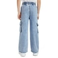 thumbnail image 4 of Tiijoy Big Boys Denim Jeans Elastic Waist Straight Leg Denim Cargo Pants, Sizes 9-10, 4 of 4