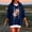 A1 Dark blue, variant on Football Shirts for Women Game Day Shirt Lounge Daily Outfit Football Season Long Sleeve Mom Shirts Oversized Hoodie Loose Fit Blouse Comfort Hoodie Workout Tops Game Day Sweatshirts Gift White