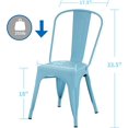 thumbnail image 3 of Metal Dining Chair Farmhouse Style for Kitchen Dining Room Café Restaurant Bistro Patio, 18 Inch, Stackable, Waterproof Indoor/Outdoor (Sets of 4), 3 of 6