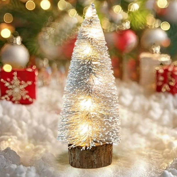 Adornos navideños, adornos navideños, regalos navideños, árbol de Navidad colorido, decoración de escritorio, agujas de Navidad, pequeño árbol de Navidad iluminado con LED, luces