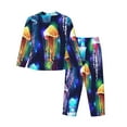 thumbnail image 2 of Disketp Pajamas Set Long Sleeve Sleepwear Womens Button Down Nightwear Pj Sets-Transparent Jellyfishes, 2 of 9