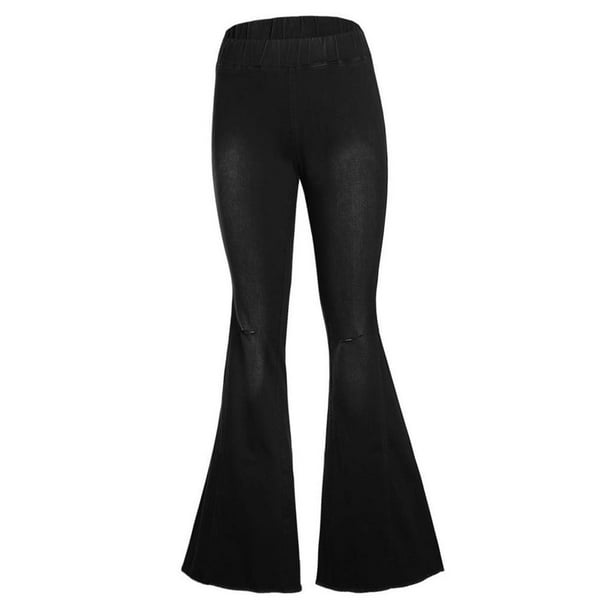 Pantalones acampanados vintage para mujer pantalones de campana de mezclil de cintura alta negro xl sg hugo vaqueros de mezclilla acampanados para