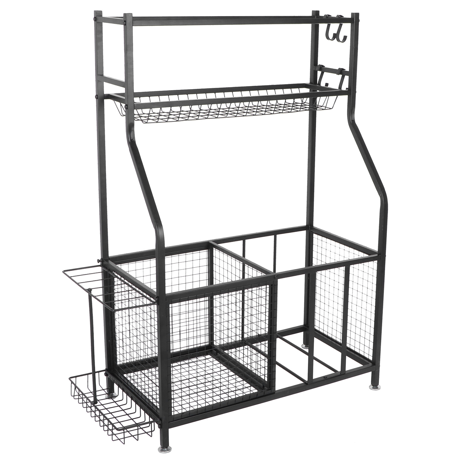 CHICIRIS Garage Sports Equipment Organizer with Hooks, Balls Storage Rack, Garage Balls Storage