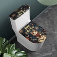 thumbnail image 2 of HELLHERO Cat Clock Pattern Toilet Seat Cover Set 2 Pcs Set Elastic Fabric Non-Slip for Women, 2026, 2 of 7
