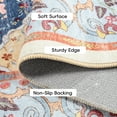 thumbnail image 5 of Wondo Moroccan Vintage Trellis Area Rug - Machine Washable Non-Slip Low-Profile 4x6 Floor Carpet for Living Room, Bedroom, Dining Room, Office & Nursery, Blue and Orange, 5 of 9