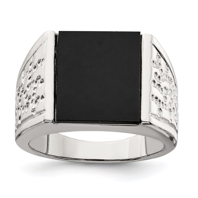 925 Sterling Silver Mens Onyx Ring Gemstone Man For Dad Mens For Him