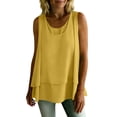 thumbnail image 6 of Chbgutlmr Summer Tank Tops for Women Sleeveless Round Neck Double Layered Ruffled Blouse Casual Loose Summer Comfy T-Shirts, 6 of 9