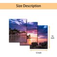 thumbnail image 4 of 3 Panels Sunset Ocean Nature Painting Home Decor for Printed Canvas Decorative Wall Art Pictures for Living Room Bedroom Office Palm Tree Wall Art Gallery Wrapped Posters and Prints - 12" x 16" x 3, 4 of 6