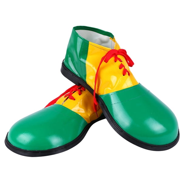 BRIGHTFUFU 1 par de zapatos de payaso de halloween botas vestido comedia unisex para adultos disfraces disfraces fiesta eventos suministros (verde)