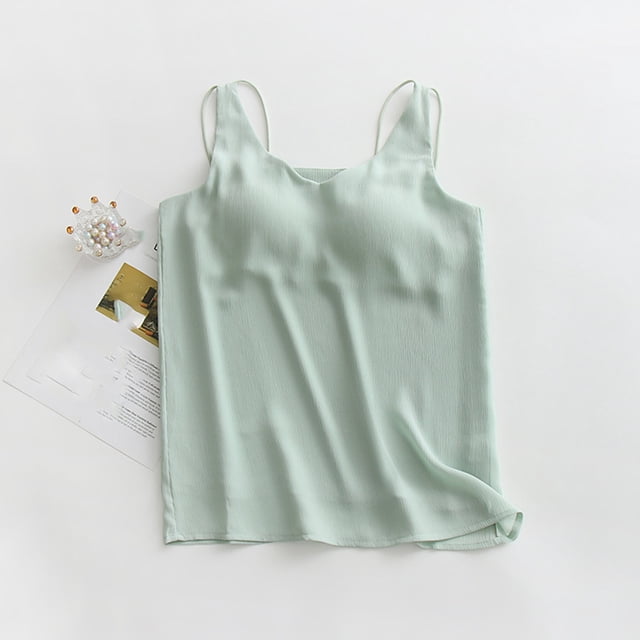 Pijama de manga corta para mujer, de gasa, con cuello en V y tirantes, para verano. Blusa de poliéster para mujer.