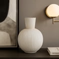 thumbnail image 6 of Benjara Gany Decorative Vase- Spherical Bottom- 22" Weathered White Resin, 6 of 6