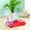 Red + Metal, variant on Small Animal Cage with Exercise Wheel and Water Bottle, 2-Story Hamster Habitat for Gerbils, Red Metal Frame Pet Enclosure 18.5L