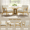 thumbnail image 6 of Renwick Corduroy Accent Armchair with Solid Wood Legs, Beige, 6 of 9
