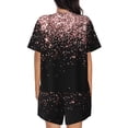 thumbnail image 4 of Womens Pajama Sets With Pocket, Rose Gold Glitter1 Lounge Sets Short Sleeve Sleepwear PJ Sets for Women, 4 of 6