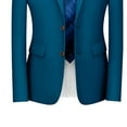 thumbnail image 4 of NoxwB (XL-6XL)Men's Big and Tall Formal Dress Blazer&Trouser 2 PC Set Casual Wedding Business Suit Notched Lapel Single Breasted Long Sleeve Jacket & Straight Leg Pants Outfit Blue 2XL, 4 of 5