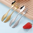 thumbnail image 3 of Dww-stainless Steel Flatware Set Dessert Cutlery Set Includes Swan Tableware Storage Rack Base 5 Forks+ 5 Spoons Silver Flatware Set For Kitchen And R, 3 of 5