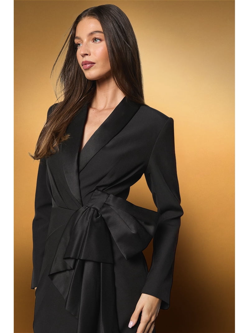 coast black satin dress Black Coast Honoured Satin Back Crepe High Neck Short Sleeve Maxi Bridesmaid Dress