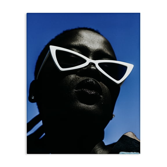 Stupell Industries Stylish Sunglasses on Blue People Photography Wrapped Canvas Art Print Wall Art, 16 x 20