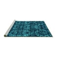 thumbnail image 2 of Ahgly Company Machine Washable Indoor Rectangle Abstract Turquoise Blue Modern Area Rugs, 6' x 9', 2 of 4