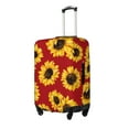 thumbnail image 2 of Wukai Sunflowers On Red Elastic Luggage Cover: Personalized Protection for Your Suitcase - Fits 19~29-inch, Washable & Durable Travel Companion-, 2 of 8