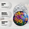 thumbnail image 3 of 4 PCS Pot Holders for Kitchen,Potholders Sets with Hook for Oven,Cooking,Baking,Bouquet Of Multicolored Flowers, 3 of 7