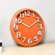 thumbnail image 3 of Reloj de pared silencioso de cuarzo for el hogar, sala de estar, reloj de pared redondo naranja simple, adecuado for sala de estar, estudio, oficina, 3 of 6