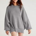 thumbnail image 5 of Women Oversized Sweaters Batwing Long Sleeve Crewneck Sweater Casual Loose Knit Pullover Top Fashion Fall Outfits, 5 of 5