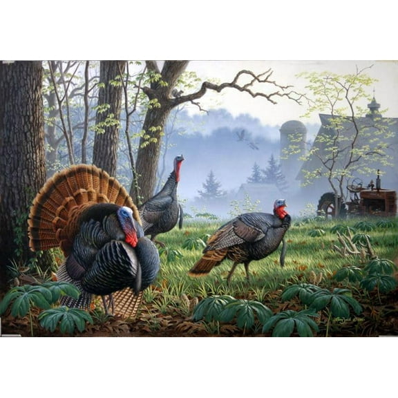 wooden puzzle Turkeys in Forest Intelligent Game Fit togather a magic Art for home Decoration or Prensent 300 pieces