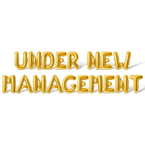 Letter Balloons - UNDER NEW MANAGEMENT 16" Inch Alphabet Letters Foil Mylar Balloon Retirement Party Banner (Gold)