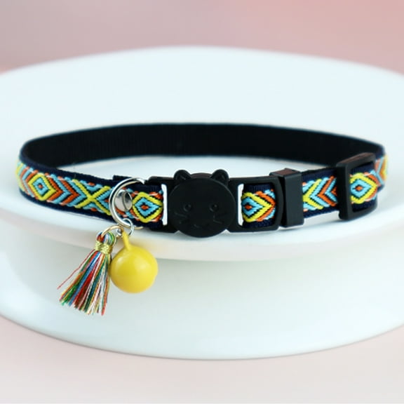 GASTROPOD Cat Collars,Vibrant Puppy Collars with Tassels,Soft Breathable Cat Collar for All-Day Wear,Fashionable Cat Choker Collar with Embroidered Design