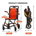 thumbnail image 4 of AOILE Lightweight Folding Transport Chair – 18 lbs, Flip Armrests, Swing Footrests, 220 lbs Capacity, Durable Aluminum Frame, 4 of 6