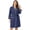 C-Navy Blue, variant on Robe for Women 3/4 Sleeves Lace Trim Knit Lightweight Knee Length Bathrobe Soft Sleepwear Robe with Pockets